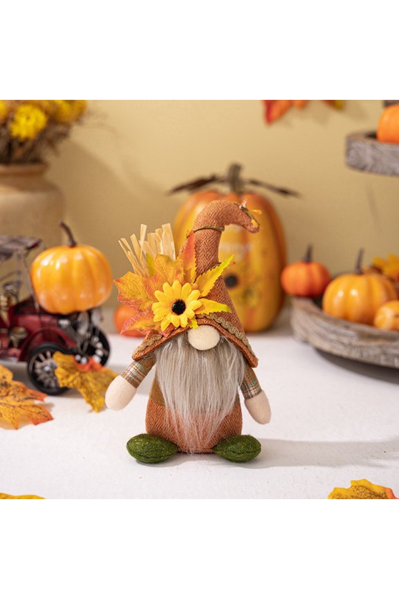 Thanksgiving Gnomes Decoration,Autumn Sunflower Maple Leaf Faceless Plush Doll,Indoor Scandinavian Swedish Tomte Gnomes Fall Decor for Home,Gnomes Ornaments for Bedroom Desktop Shelf