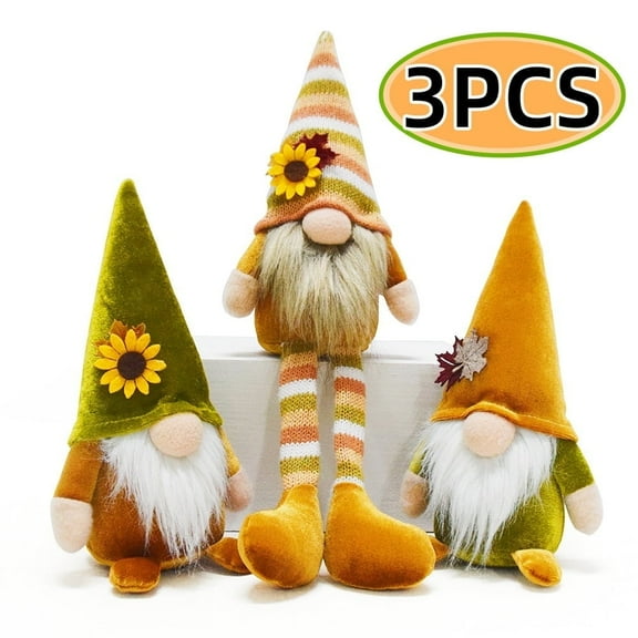 Thanksgiving Gnomes Fall Decorations,Plush Gnomes for Tiered Tray Decor,Fall Thanksgiving Festival Home Party Supplies 3pcs