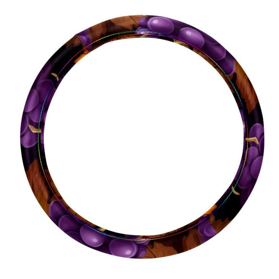 Thanksgiving Grapes 14.5 Inch Printing PVC Leather Car Wheel Cover Auto Accessories Steering Wheel Cover