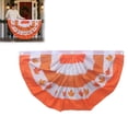 thumbnail image 1 of Thanksgiving Half Circle Porch Banner, Orange White Pumpkin Pleated Fan Bunting with Fall Harvest Pattern, for Front Door Porch Balcony Railing Window Autumn Party Home Decor, 1 of 8