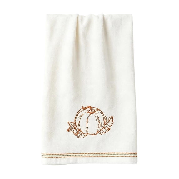 Thanksgiving Halloween Kitchen Towels Set, Soft Absorbent Waffle Weave Pumpkin Print Dish Hand Towels, Decorative Harvest Tea Towels for Kitchen Bathroom, Vintage Fall Farmhouse Home Decor Gift