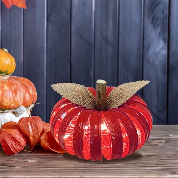 Thanksgiving Halloween Pumpkin Lantern Decoration, Light Up Pumpkin Fall Ornaments With Light Strip Home Decoration For Garden, Mantle And Party