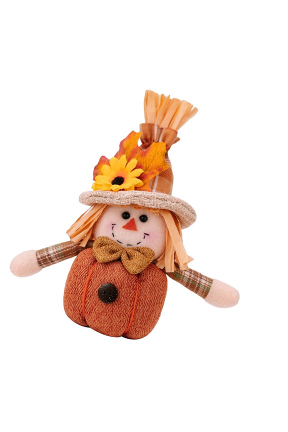 Thanksgiving Harvest Autumn Flower and Scarecrows Plush Dolls Keychains Charm Hanging Ornament Festivals Decors