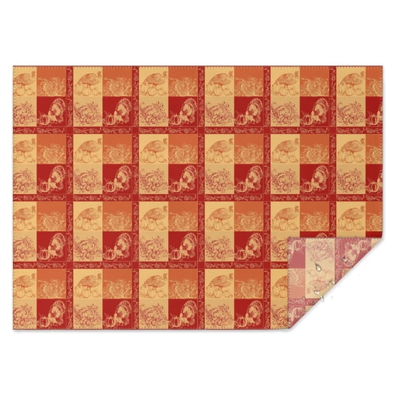 Thanksgiving Harvest Tablecloth 60x84 Inch, Fall Pumpkin & Leaf Design Rectangle Cover - Oblong Table Linen for Holiday Meals & Family Gatherings