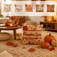thumbnail image 1 of Thanksgiving Harvest Throw Pillow,Fall Sofa Decor Removable Polyester Cushion Cover with Pumpkin Maple Corn Seasonal Print,Soft Breathable Decorative Pillow for Bedroom Dining Chair, 1 of 8