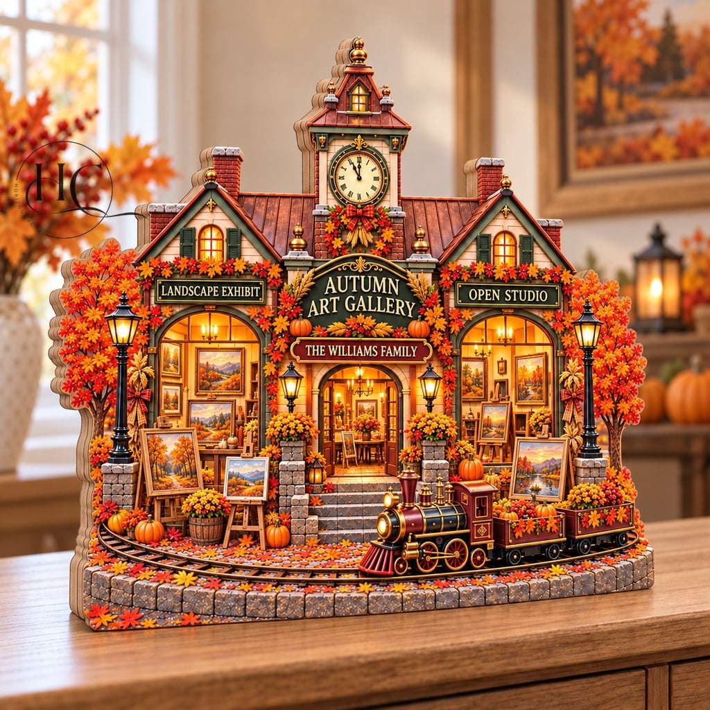 Thanksgiving Harvest Village Tabletop Decoration, Autumn Art Gallery ...