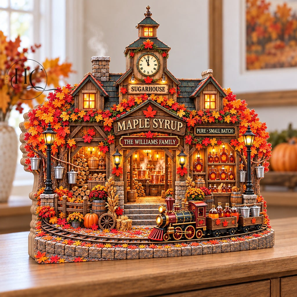 Thanksgiving Harvest Village Tabletop Decoration, Maple Syrup ...