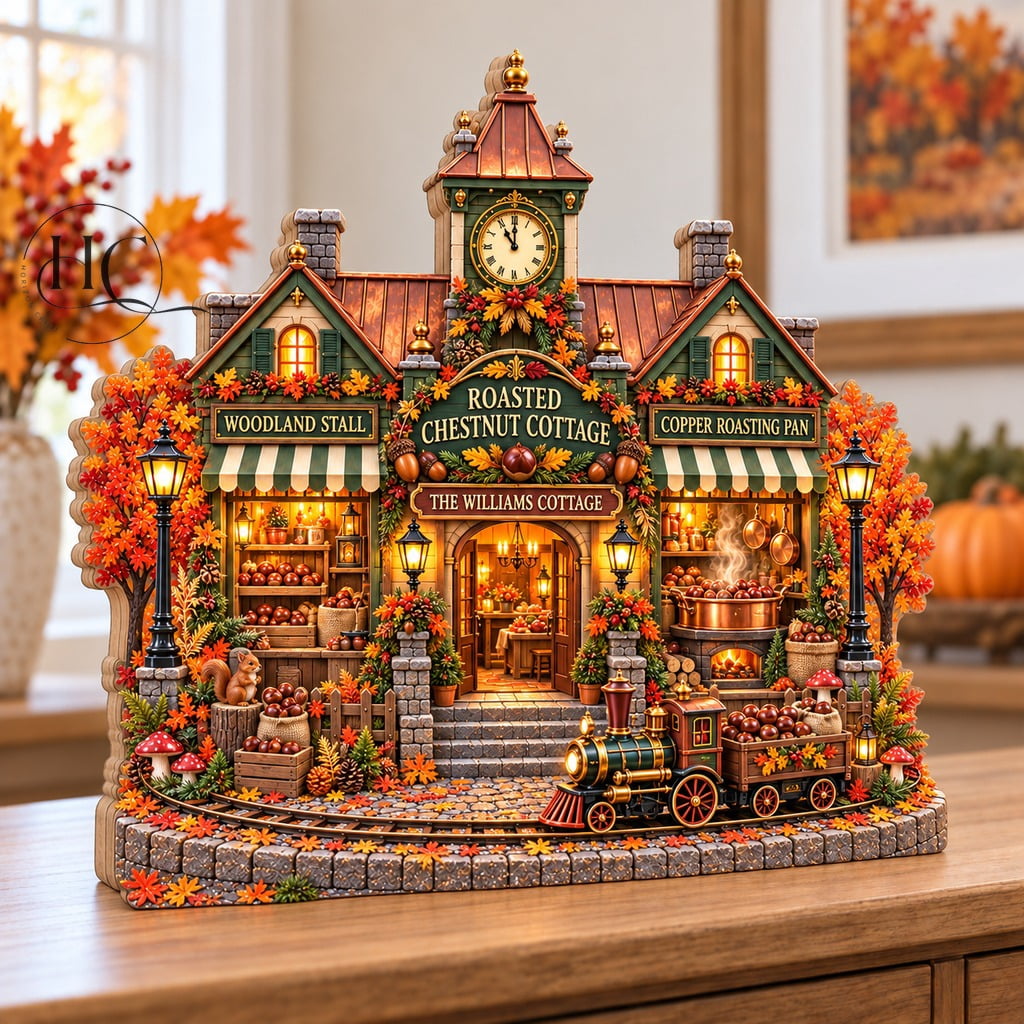 Thanksgiving Harvest Village Tabletop Decoration, Roasted Chestnut ...
