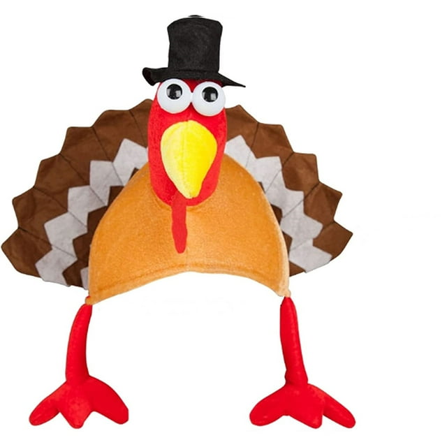 Thanksgiving Hat, 1 Pack Happiwiz Funny Roasted Cooked Turkey Hat Thanksgiving Day Hats Halloween Costume Dress Up