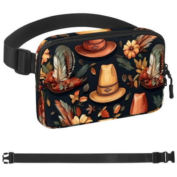 Thanksgiving Hat Running Belt Bag,Adjustable Fanny Waist Pack Phone Holder for Walking ,Workouts, Short Hiking for Women Men