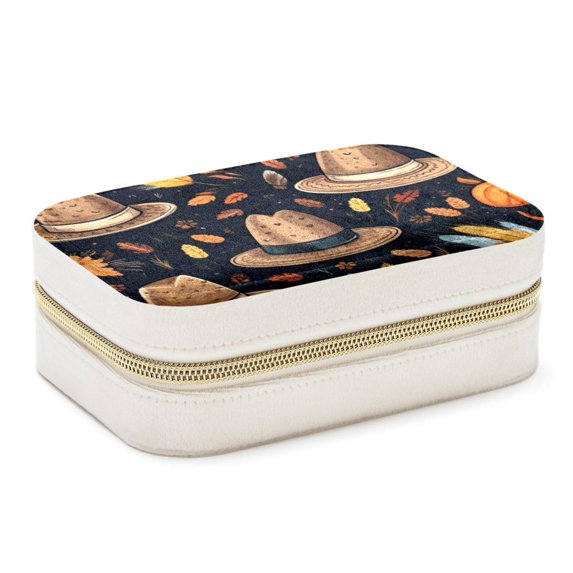 Thanksgiving Hat Velvet Portable Bracelet Holder with Removable Compartment - Storage Box, Jewelry Box, and Jewelry Stand - Gift