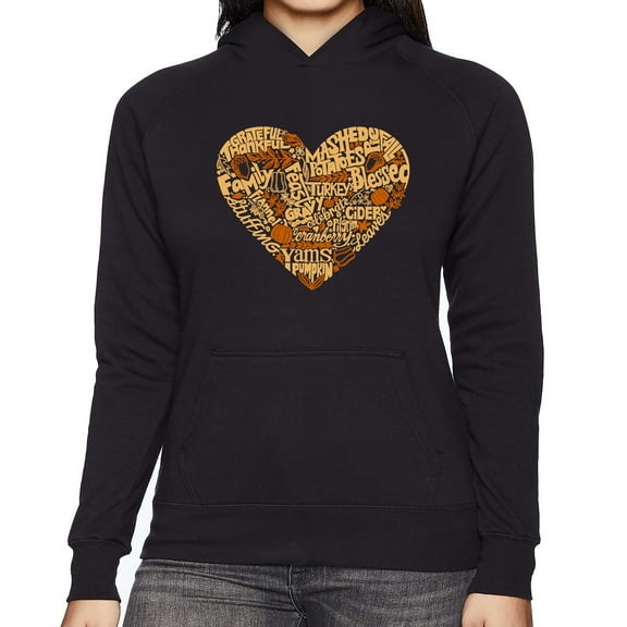 Thanksgiving Heart - Women's Word Art Hooded Sweatshirt