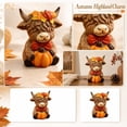 thumbnail image 1 of Thanksgiving Highland Cow Figurine with Pumpkin & Autumn Leaf Crown, Rustic Farmhouse Fall Tabletop Decor, Cute Highland Cow Harvest Centerpiece for Kitchen Shelf Mantel Holiday Home Decoration, 1 of 9