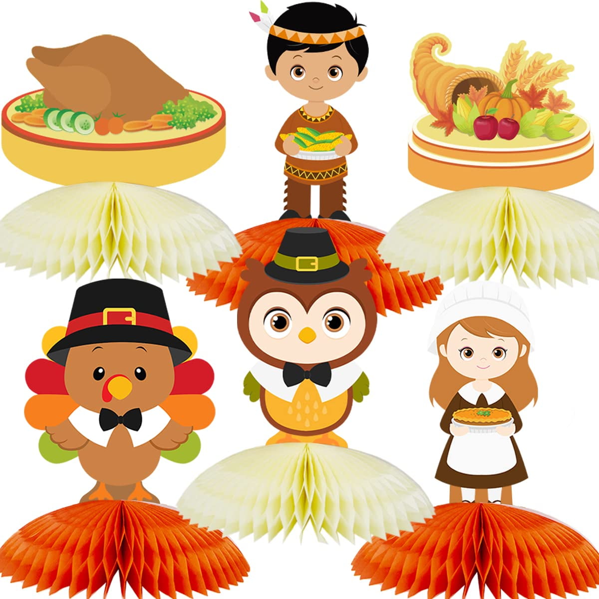 Thanksgiving Centerpieces 6 Pack Turkey Table Decorations