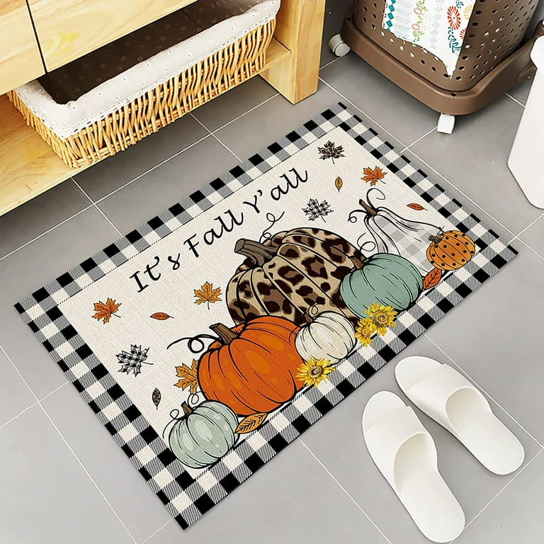 Halloween Outdoor Mat, Pumpkin Indoor Entryway Rug, Non Slip Low Profile  Absorbent Washable Door Rug For Entry Garage, Patio Dog Mat Decor Suitable  For Family Living Room Kitchen Bedroom Farmhouse, Kitchen Carpet 