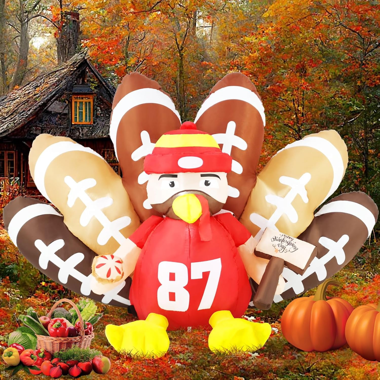 Thanksgiving Inflatables, 6ft Inflatable Turkey Thanksgiving Outdoor