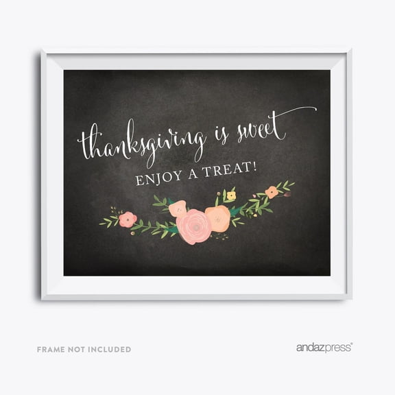 Koyal Wholesale Thanksgiving Treat Chalkboard Fall Party Sign 8.5x11 Decor