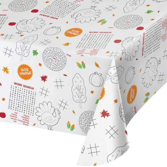 Thanksgiving Kids Activity Paper Tablecloth Creative Converting