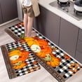 thumbnail image 1 of Thanksgiving Kitchen Mat, High-Quality Flannel, 0.43" Thick, Non-Slip Backing, Anti-Fatigue Rug with Pumpkin Maple Leaf Design, 1 of 14