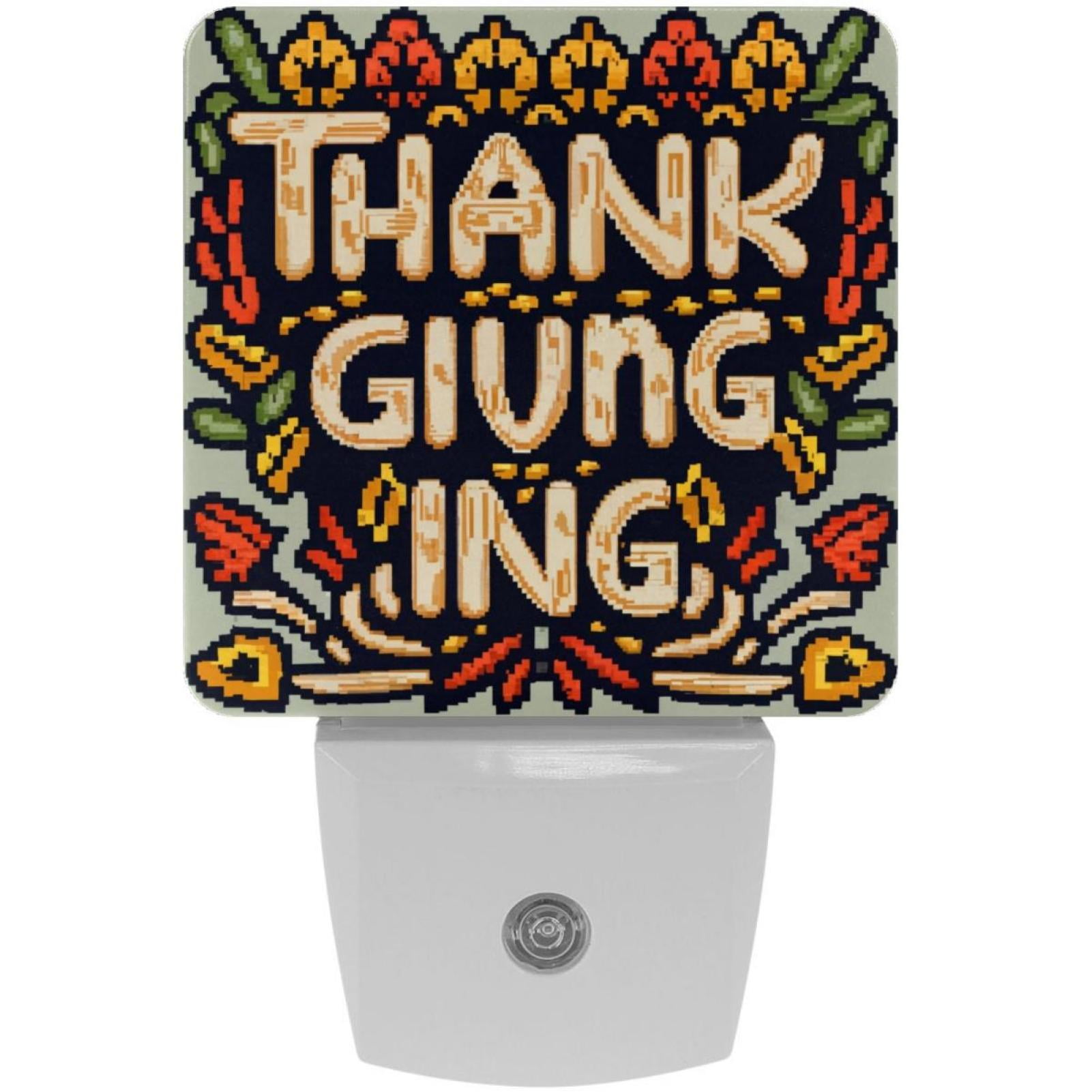 Thanksgiving LED Square Night Lights - Portable and Stylish for Bedroom ...