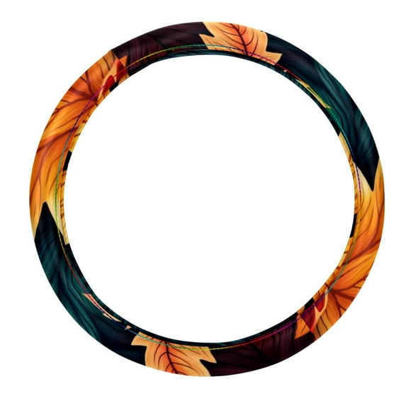 Thanksgiving Leaves 14.5 Inch Printing PVC Leather Car Wheel Cover Auto Accessories