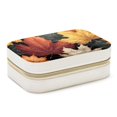 thumbnail image 1 of Thanksgiving Leaves Velvet Travel Organizer with Removable Compartment - Portable Jewelry Necklace Organizer Box - Gift, 1 of 7