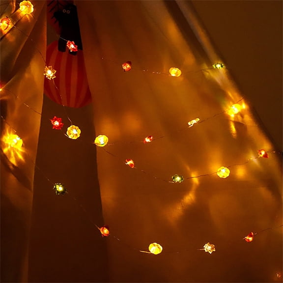 Thanksgiving Led Copper Wire Lights Pumpkin Lights String Fastener 3d Modeling Pumpkin Lights Halloween Decorative Lights Water Proof 2 M 20 Lights Always Bright35575
