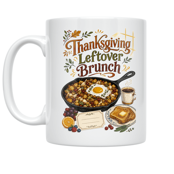 Thanksgiving Leftover Brunch - Feast Lover, 11 oz White Ceramic Coffee Mug