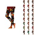 thumbnail image 1 of Thanksgiving Leggings for Women Elastic High Waist Festive Print Breathable Tight Pants Workout Yoga Pants, 1 of 6