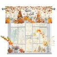 thumbnail image 1 of Thanksgiving Linen Window Valance,54"X18 Rod Pocket,Pumpkin and Gnome,Fall Farmhouse,Orange, 1 of 6