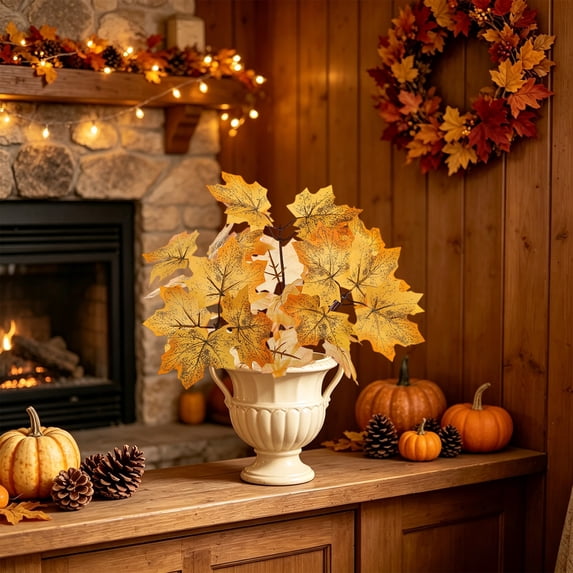 Thanksgiving Maple Leaf Bouquet, Halloween Decor, Fall Harvest Decoration, Autumn Home Accent, Harvest Festival Centerpiece, Fireplace Table Door Display