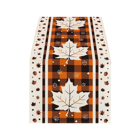 Thanksgiving Maple Leaf Table Runner, 13x72 in Fall Harvest Durable Table Runners for Party Table Decoration