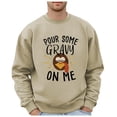 thumbnail image 1 of Thanksgiving Mens Sweatshirt Funny Letter Turkey Face Graphic Pullover Sweatshirt Family Dinner Fall Winter Oversized Long Sleeve Crew Neck Casual Sweatshirt for Men, 1 of 4