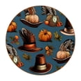 thumbnail image 1 of Thanksgiving Microfiber Leather Round Coasters (6PCS), 11x11 cm/4.3x4.3 in, Slip Drink Coasters Set for Home and Kitchen, Durable and Easy to Clean Square Drink Coasters., 1 of 6