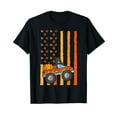 thumbnail image 1 of Thanksgiving Monster Truck US Flag Fall Black T-Shirt, 1 of 5