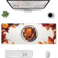 thumbnail image 1 of Thanksgiving Mouse Pad, XL Fall Desk Pad, Thanksgiving Decoration Desk Mat with Turkey and Pumpkin, Non-Slip Rubber Base, Big Extended Desk Protector for Home Office, 31.5"x11.8" (Turkey), 1 of 6