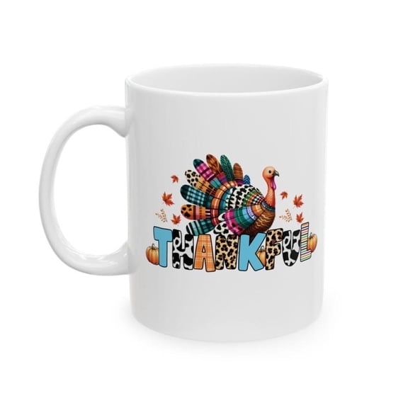 Thanksgiving Mug Farmhouse Autumn Thankful Turkey Day Fall Coffee Tea Cup