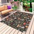 thumbnail image 1 of Thanksgiving Mushrooms Outdoor Rug for Patio/Deck/Porch, Non-Slip Large Area Rug 3 x 5 Ft, Country Leaves Botanical Black Indoor Outdoor Rugs Washable Area Rugs, Reversible Camping Rug Carpet Runner, 1 of 8