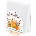 thumbnail image 1 of Thanksgiving Napkin Holder for Table Pumpkin Autumn Leaves Acrylic Serviette Dispenser Tabletop Cocktail Napkins Organizer Tissue, 1 of 9