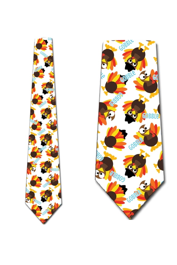 Thanksgiving Necktie Turkey Ties Turkeys Neckties Mens Gobble Tie by Three Rooker Necktie Company
