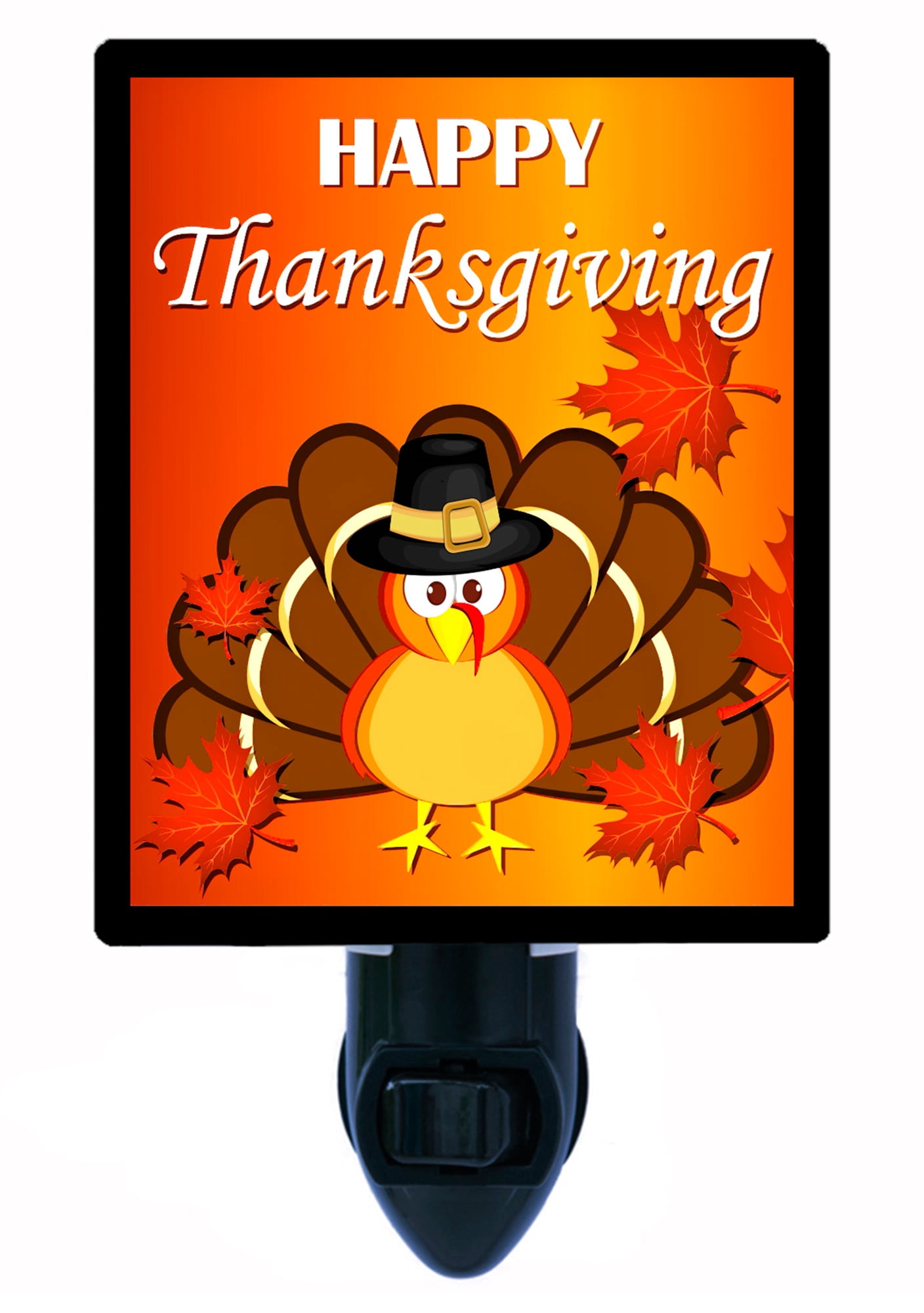 Night Light - Happy Thanksgiving. | Thanksgiving Theme, Includes Free Switchable Insert, 4W Bulb, E12 Base