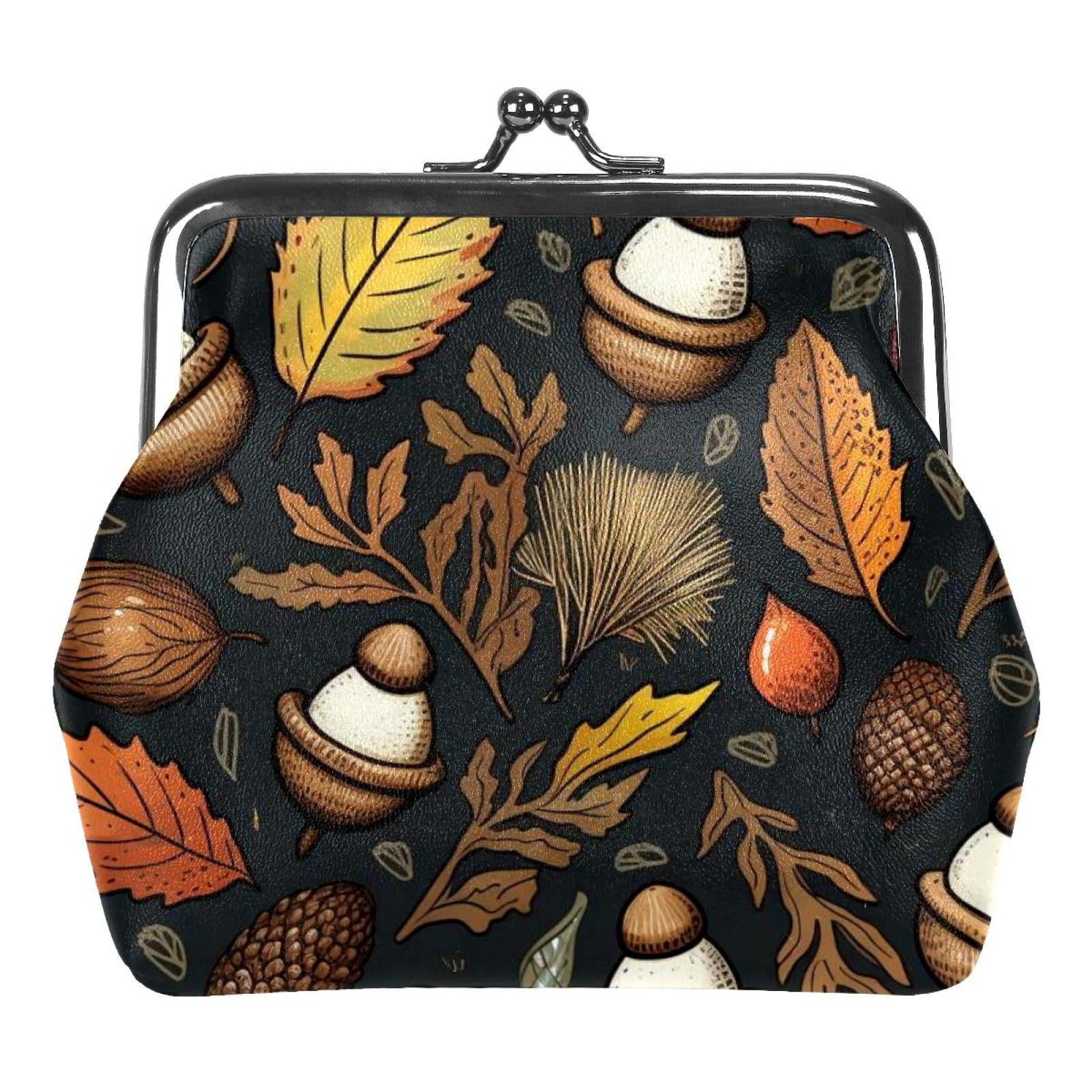 Thanksgiving Oak Stylish Coin Purse Premium Microfiber Zinc