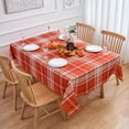 thumbnail image 1 of Thanksgiving Orange Fall Plaid Tablecloth 60"x 84" Rectangle Table Cloth - Oblong Autumn Harvest Buffalo Plaid Polyester Table Cover Reusable Water Resistant for Outdoor Holiday Party Picnic, 1 of 8