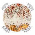 thumbnail image 1 of Thanksgiving Orange Fall Round Tablecloth for 36-44 Inch Tables,Fitted Table Cover with Elastic Edge,Weeping Floral Botanical Vintage Waterproof Outdoor Table Cloth Protector for Patio Garden Dinner, 1 of 9