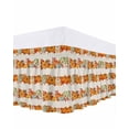 thumbnail image 1 of Thanksgiving Orange Pumpkin Bed Skirt Queen Size 16 Inch Drop, Sage Green Pumpkin Fall Leaf Wrap Around Dust Ruffle Bedskirts, Wrinkle & Fade Resistant Easy Fit Bedskirt with Adjustable Elastic, 1 of 8