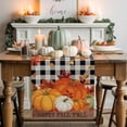 thumbnail image 1 of Thanksgiving Orange Pumpkin Cotton Linen Table Runner, Washable Table Runners for Kitchen, Dining Room, Holiday, Home Party Table Decor, 13x90 Inches, 1 of 9