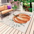 thumbnail image 1 of Thanksgiving Outdoor Rug 3x5 Ft, Non Slip Washable Area Rug, Fall Orange Pumpkin Eucalyptus Leaves Patio Rugs Carpet Runner, Large Floor Mat for Indoor/Outdoor Deck Porch Camping, 1 of 8
