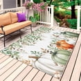 thumbnail image 1 of Thanksgiving Outdoor Rug for Patio/Deck/Porch, Non-Slip Large Area Rug 4 x 6 Ft, Fall Sage Green White Pumpkin Maple Leaf Indoor Outdoor Rugs Washable Area Rugs, Reversible Camping Rug Carpet Runner, 1 of 8