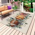 thumbnail image 1 of Thanksgiving Outdoor Rug for Patio/Deck/Porch, Non-Slip Large Area Rug 5 x 7 Ft, Fall Pumpkin Football Helmet Eucalyptus Indoor Outdoor Rugs Washable Area Rugs, Reversible Camping Rug Carpet Runner, 1 of 8