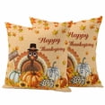 thumbnail image 1 of Thanksgiving Outdoor Waterproof Pillow Covers, Orange Maple Leaf Pumpkin Harvest Fall Decorative Square Throw Pillowcase Sofa Cushion Sham for Patio/Couch/Chair, 18"x18" 2 Pack, 1 of 8